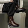 Men's Leather Boots 2025 Thick Bottom Side Zipper Versatile Shoes Luxury Quality Spring Autumn Comfy Mens Ankle Boots