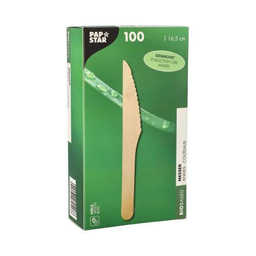 Noże Z Drewna Woskowane 16,5 Cm 100 Szt.