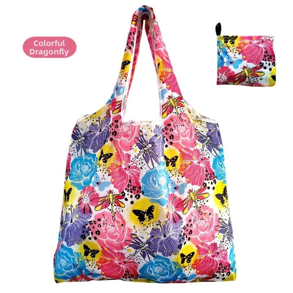 Printed Design Folding Shopping Bag Large Size Foldable Grocery Bag for Storage