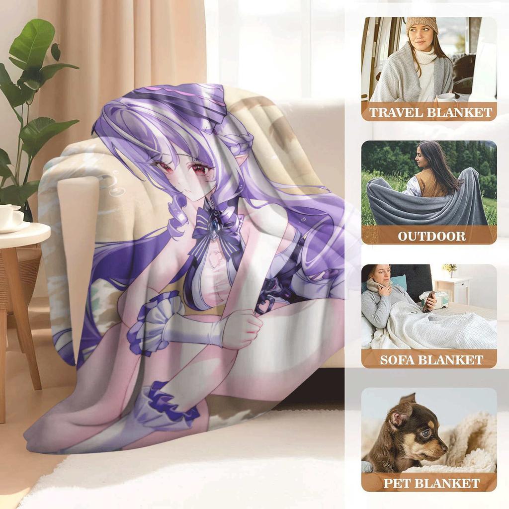 Cartoon Zenless Zone Zero Vivian Banshee Flannel Blanket Warm Soft Anime Genshin Impact Citlali Nap Blanket Decoration Blankets