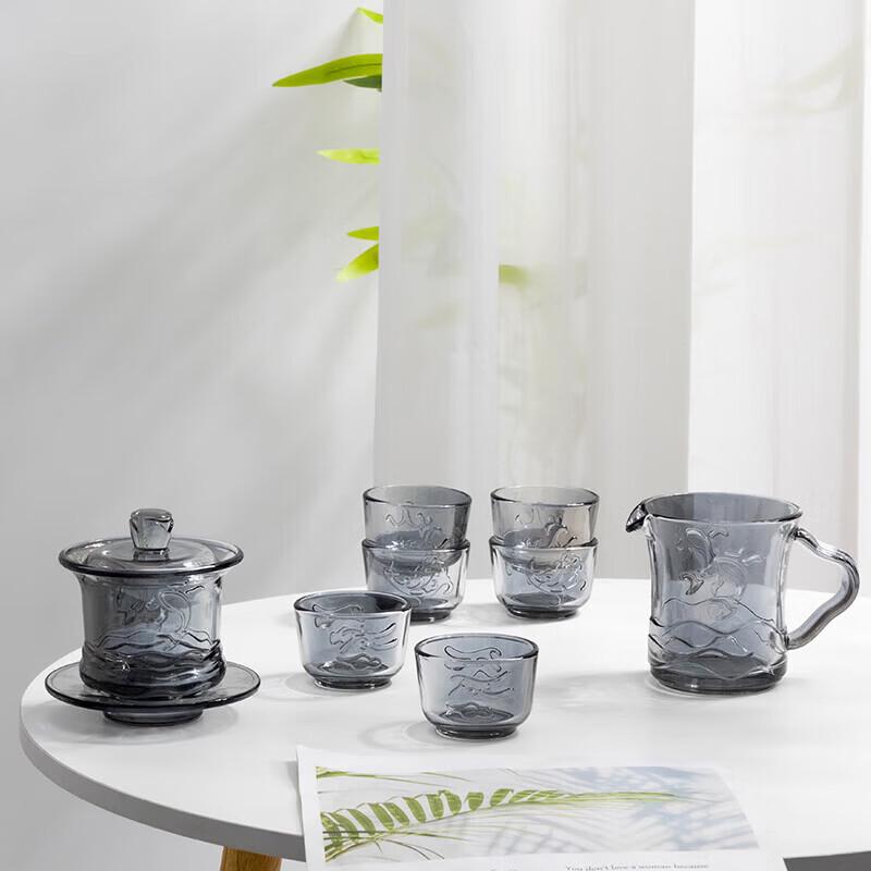 WUZUO  Fish in Water  Glass Tea Set