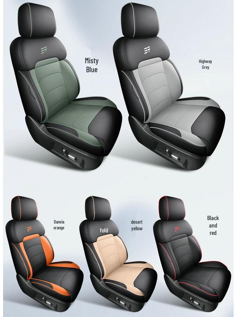 Traveler Car Seat Cushion Cover - Universal Fit, Full Leather, Four Seasons, New Model, for Five-Seat Cars