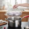 Cestello per Vapore in Acciaio Inossidabile con Manico Portatile Design Perforato per Cucina Domestica Cottura a Vapore di Verdure Riso Pasta
