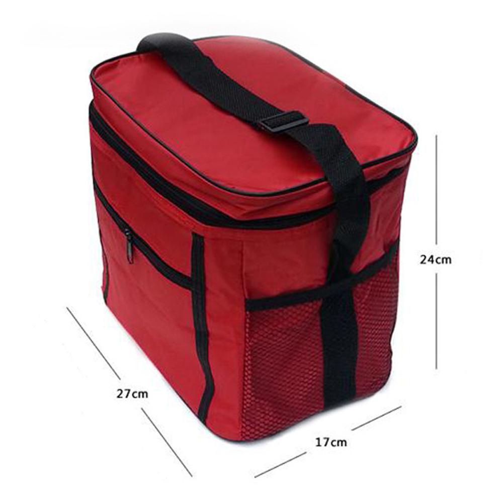 

Insulated Lunch Bag Oxford Cloth Portable Picnic Tote Zipper Closure Sandwich Box Drink Storage For School Work Ice красный