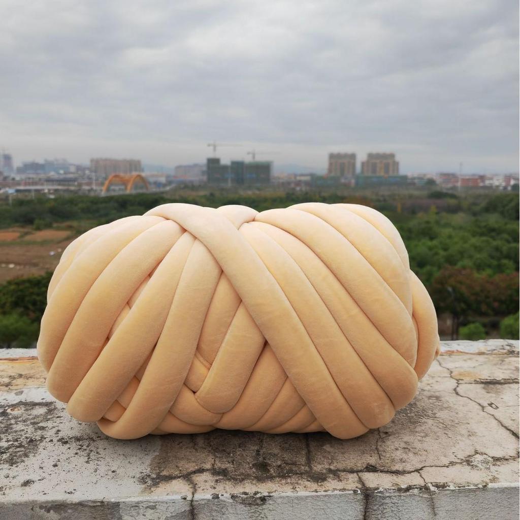 DIY Crystal Velvet Core-Filled Yarn: 3cm Thick Handmade Wool Blanket, Fabric Strip, Pillow, Cat Bed Yarn