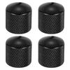 Uxcell Set Aluminum Guitar Knobs Shaft Volume Tone Control Knobs Black CNC Machined Keyring Design Electric Guitar Bass Audio Tuning Replacement