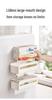 Magnetic Wall-Mounted Tissue Box: Punch-Free Wet Wipe Storage Holder for Kitchens & Refrigerators, Upside Down Pull-Out Design.