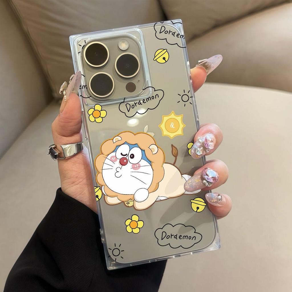 Clear Square Back Tube Case Protection For iPhone 16 ProMax 11 12 15 Plus 14 Pro Max 13 Anti-Oxygen,The Eccentric Cat Pattern Casing