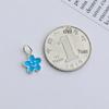S925 Sterling Silver Flower & Smiley Face Pendant with Epoxy Color - DIY Bracelet Necklace Charm