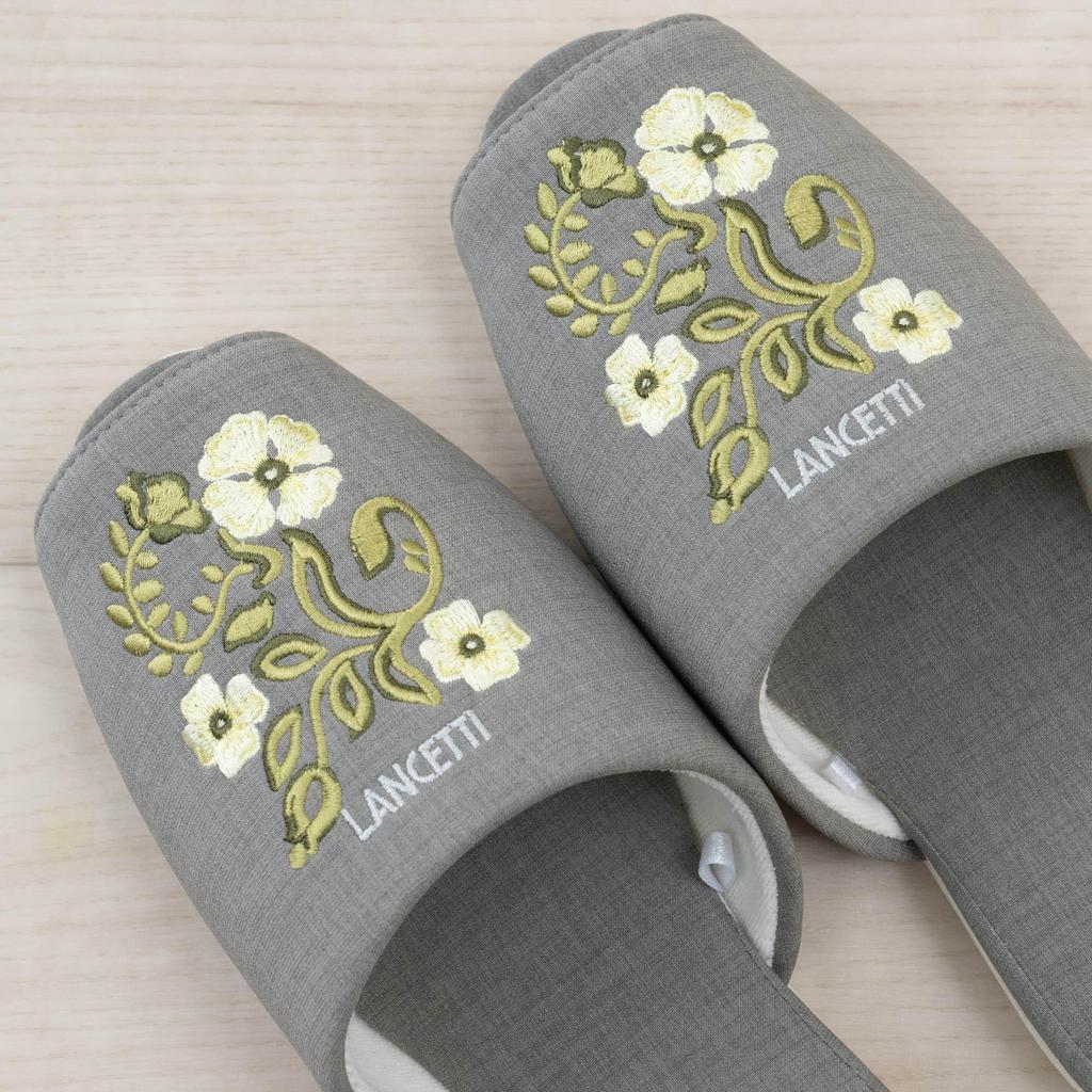 LANCETTI Senko Liguria Size 47170 Slippers, 23.5-25cm, Gray,