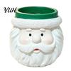 Decorative Storage Jar Cute Santa Claus Resin Flowerpot, Christmas Desktop Mini Foliage Plant Container Planter, Hand Painted for Indoor Home