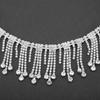 Beautiful Long Tassels Crystal Silver Diamond Chain Wedding Dress Necklace Garment Diy Decoration Sewing Costume Applique Trims