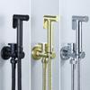 Zinklegierung Shattaf Bidet-Sprühgerät Set Hochdruck Handheld Wandmontiert Vertikaler Sprüh Toilettensprühgerät Badezimmerreinigung