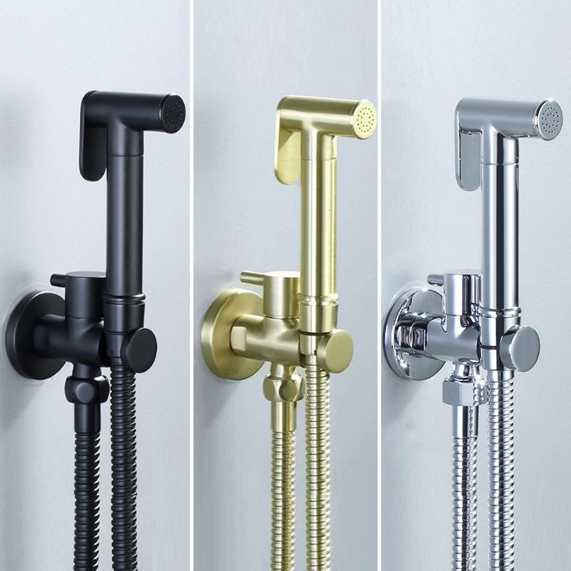 Zinklegierung Shattaf Bidet-Sprühgerät Set Hochdruck Handheld Wandmontiert Vertikaler Sprüh Toilettensprühgerät Badezimmerreinigung