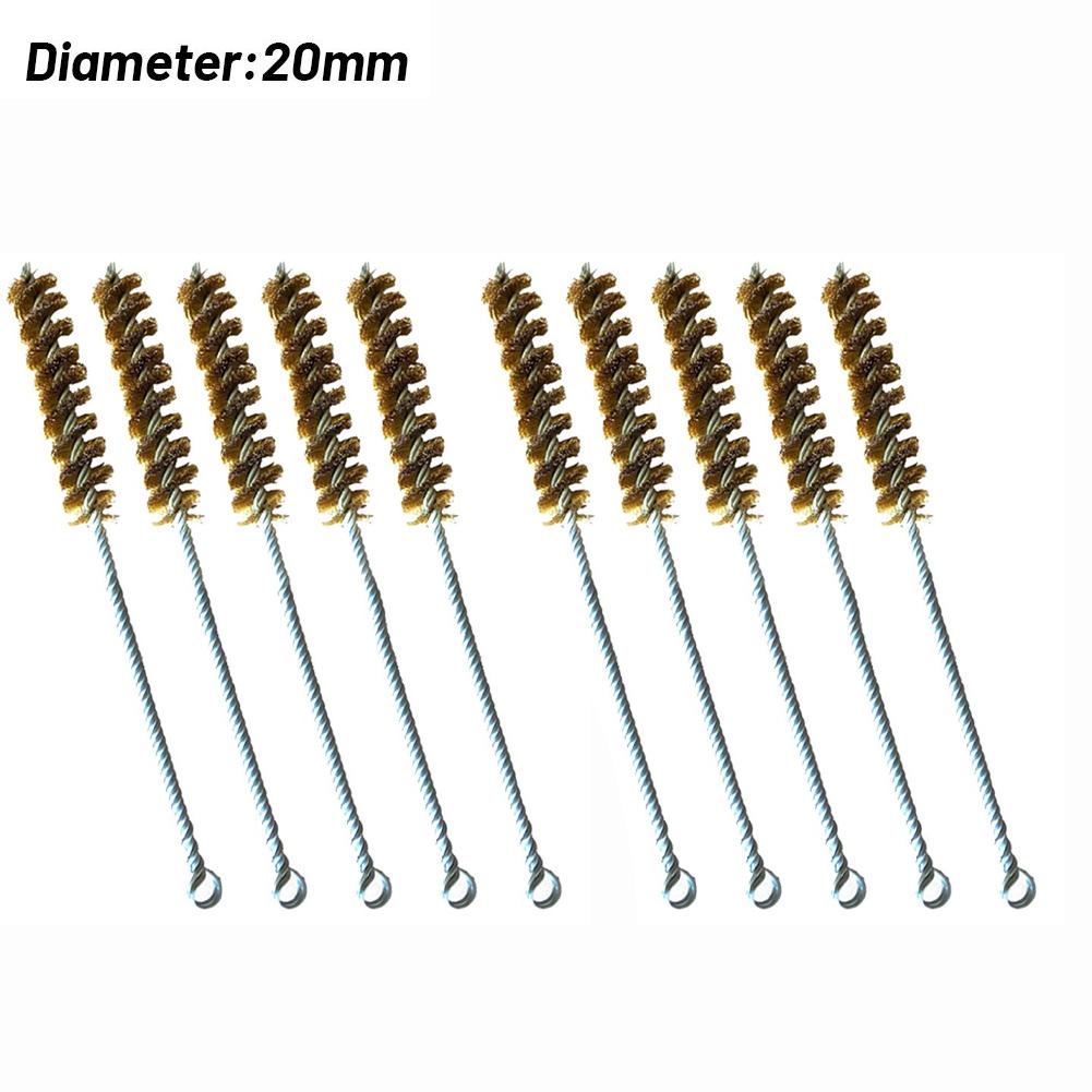 10Pcs 10/15/20/25/30mm Stainless Steel Cylinder Wire Tube Pipe Cleaning Brush Thread Wire Pipe Cleaner Bore Brush Cleaning Tools
