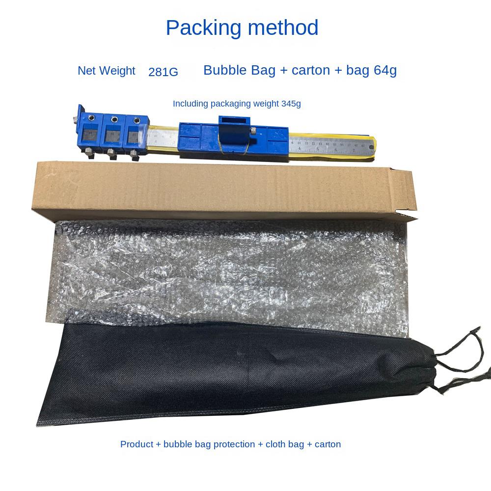 Punch Locator Drill Guide With Storage Bag Quick Assembly Rustless Stainless Steel Ruler Open-hole Locator Woodworking Ruler