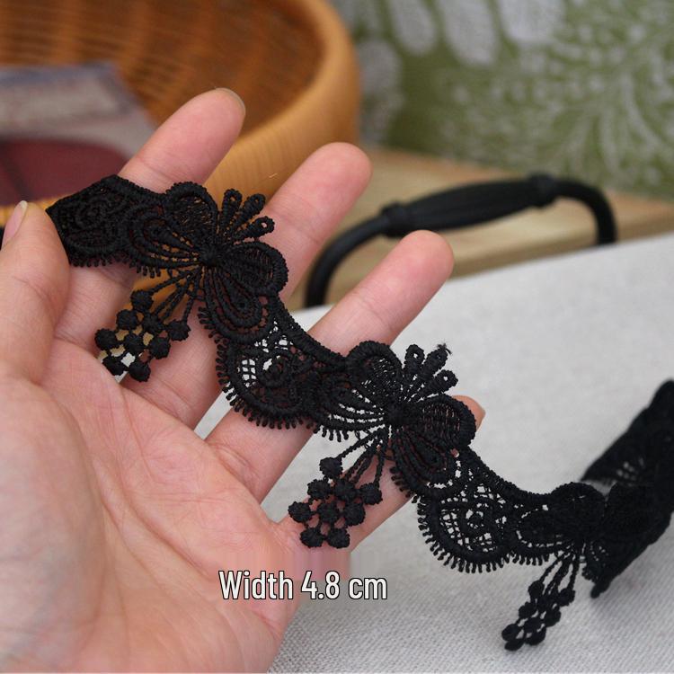 Retro Wave Polyester Lace Fabric for DIY Embroidery and Clothing Trim