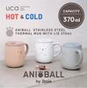 CB Japan Stainless Steel Mug with Sliding Vacuum Double 370ml Large Handle for Easy Stainless Steel Thermal Mug with ANIBALL Lid, Insulated, Layer,