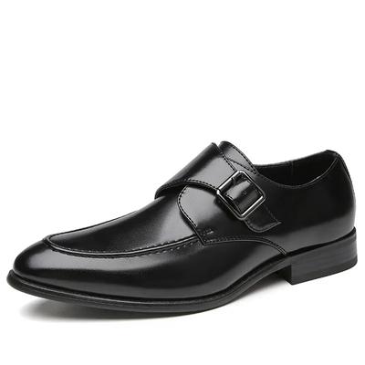 Moda Clássico Negócios Fivela Única Sapatos Homens Designer Formal Vestido Couro Sapatos Masculinos Monk-Strap Sapatos para Homem