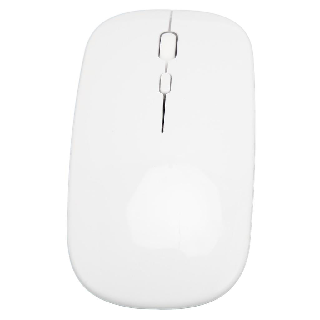 Wireless USB Mouse Rechargeable Low Noise Wireless Computer Mouse for Work Study Leisure Time White