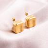 Fashion Personalized Titanium Steel Stud Earrings Three-dimensional Square Concave-convex Earrings Women's Versatile Atmospheric Earrings