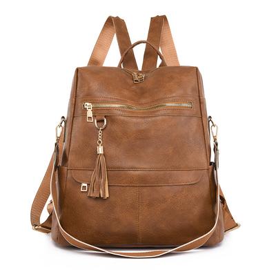 Fashion Women Backpacks Designer Shoulder Bag Tassel Soft Leather Backpack Ladies Travel Bag Large School Bags for Teenage Girls