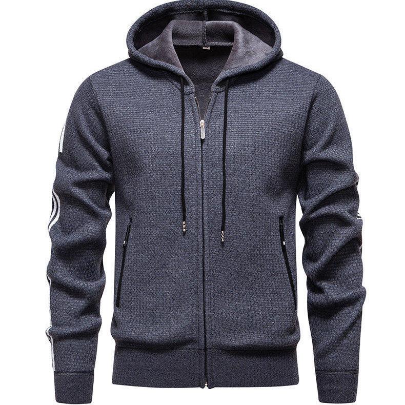 

Winter Men s Sweater Knitted Jacket Men s Cardigan Hooded Slim Plush Top 3XL