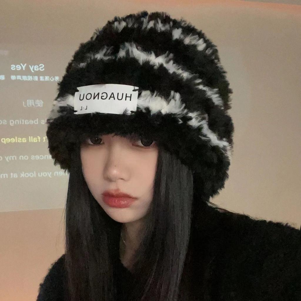 Winter Plush Hat Net Red Hundred Bear Hat Warm Big Head Circumference Soft Hat Women's Hat