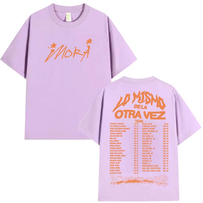 Singer Mora Lo Mismo De La Otra Vez Tour 2025 New Album T Shirts Men Women Summer ONeck High Quality Cotton TShirts Streetwear