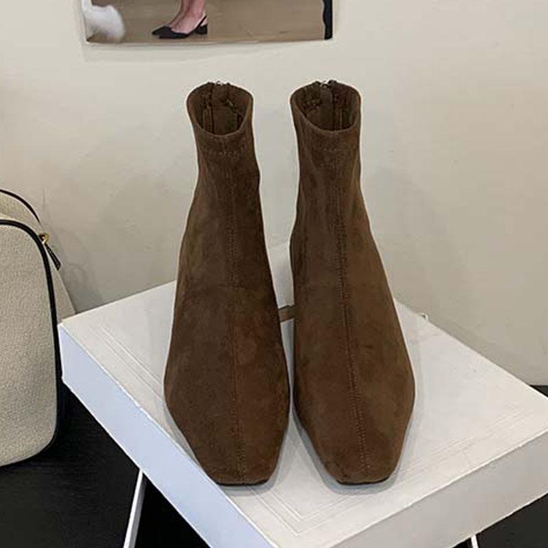 

Модные Eilyken Осень Зима Панк Стиль Острый Носок Женские Ботильоны Мода Молния Низкий Каблук Женская Обувь Лаконичные Короткие Ботильоны 40