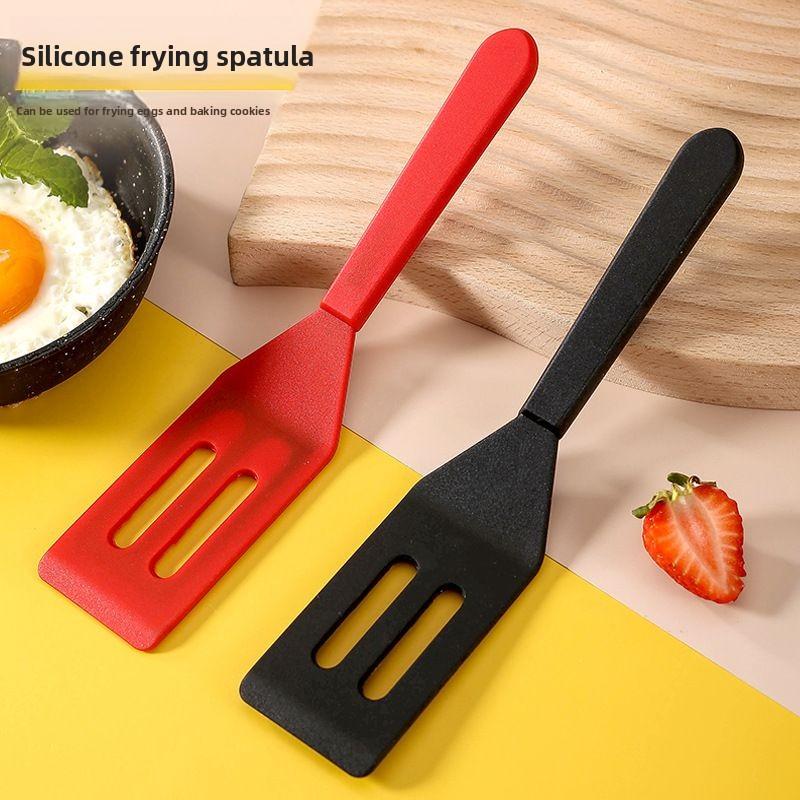 1pc Silicone Spatula Mini Turner Slotted Spatula for Cake Brownie Omelette Steak Baking Cooking Kitchen Tool