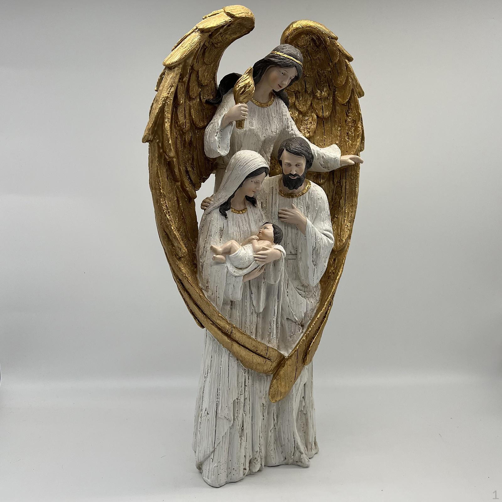 

Фігурка Ангела Святого Сімейства Різдвяна колекція, смола, релігійна подарункова статуетка, настільна L Gold