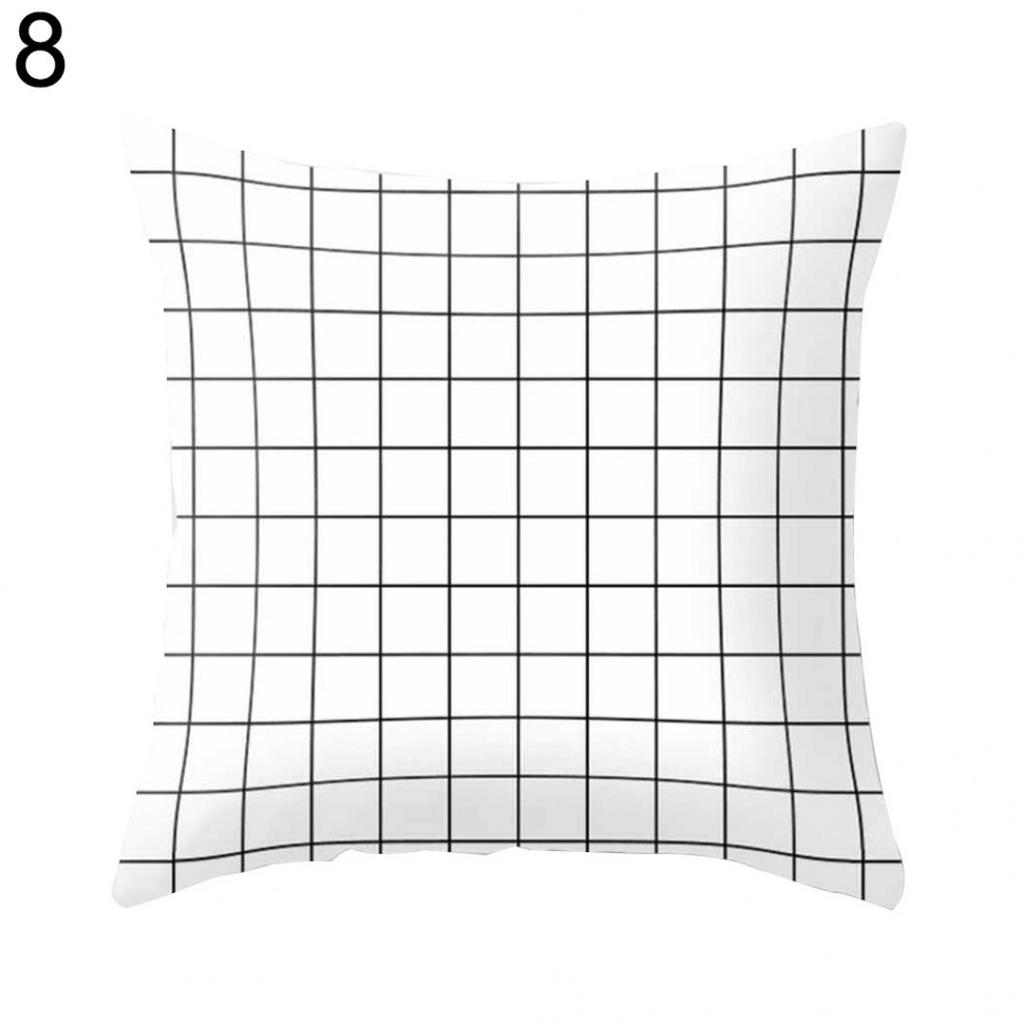 Modern Black and White Geometric Print Cushion Cover Sofa Decor Pillow Case
