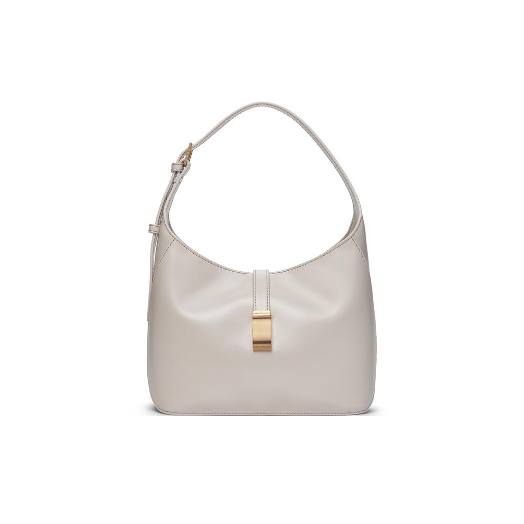 New CHARLES&KEITH PU, Textile Hobo Shoulder Bag Tote Bag, Shoulder Bag Women's Multicolor CK2-20782328