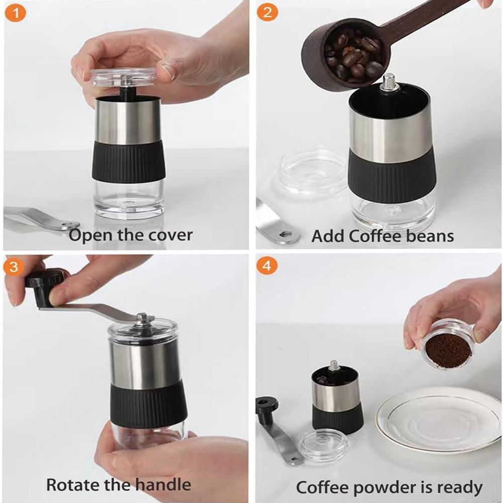 Mini Manual Coffee Grinder Portable Mill Pepper Grinder Ceramic Core Removable Washable for Outdoor Italian Coffee Machine