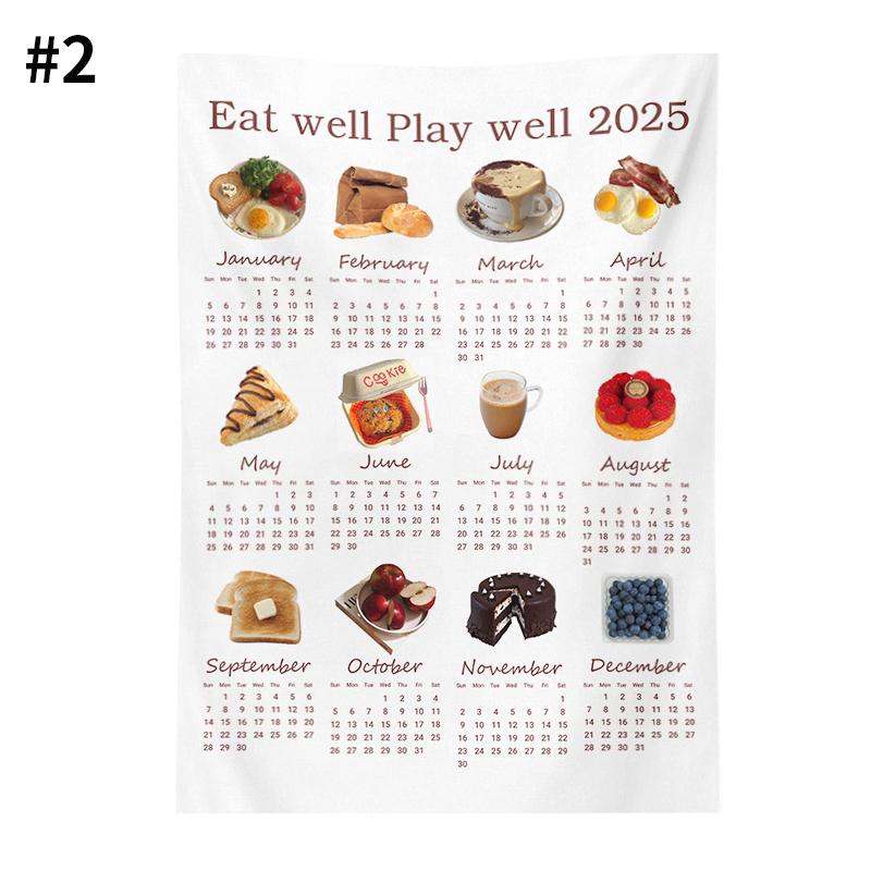 Calendar de Anul Nou acasă agățat pânză Anul Nou 2025 calendar perete fundal tapiserie foto agățat pânză decorare casă