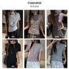 Summer Basic Versatile Small Round Neck Front Shoulder Short-sleeved T-shirt Women's Undershirt Inside and Slim-fitting Top Outside