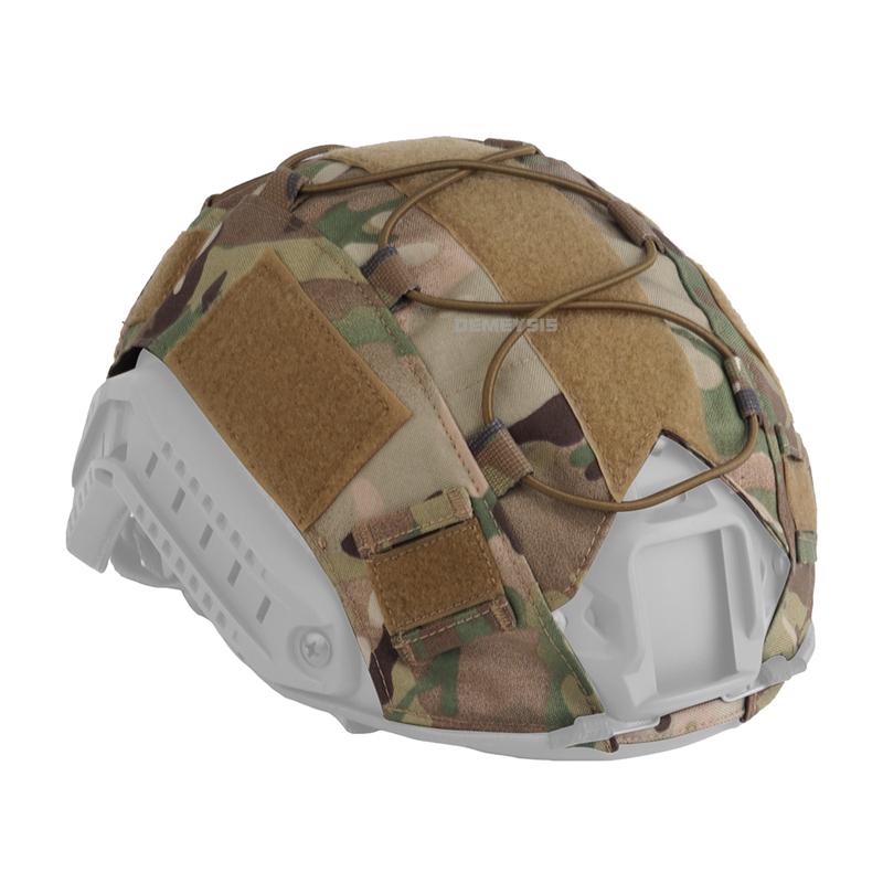 Airsoft Helmüberzug Tarnung Taktisch FAST Helm Stoff Jagd Schießen Helm Zubehör mit Elastischer Kordel Geschwindigkeits Sensoren 6
