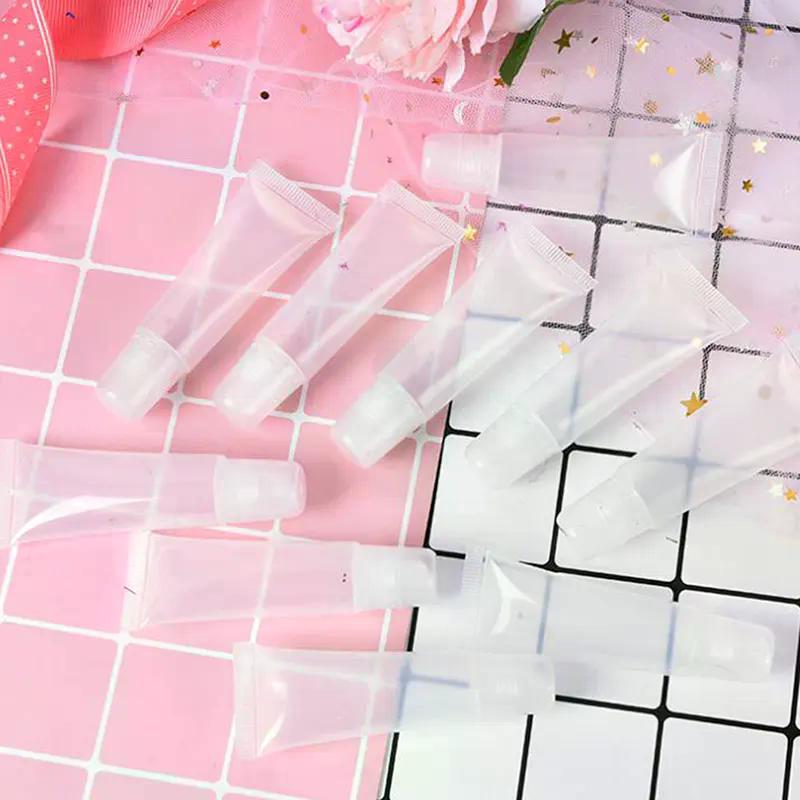 10Pcs 5/10/15ml Empty Lipstick Tube Lip Balm Soft Tube Makeup Squeeze Clear Lip Gloss Container