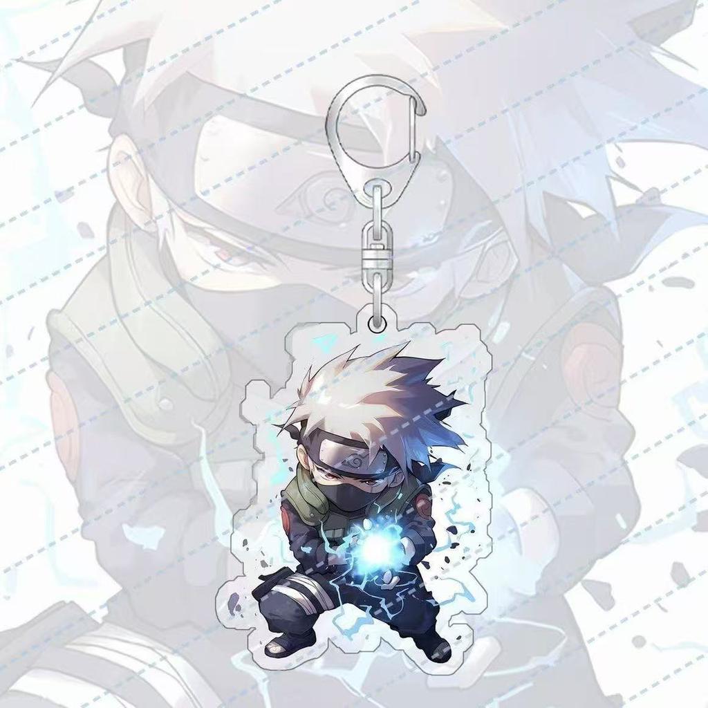 Anime Naruto Acrylic Keychain Accessaries Uzumaki Naruto Cartoon Keyring