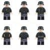 WW2  Army Navy Soldiers Building Blocks Artillery Infantry Gunner Coastal Commander Police Officer Motorcycle Bricks Toys