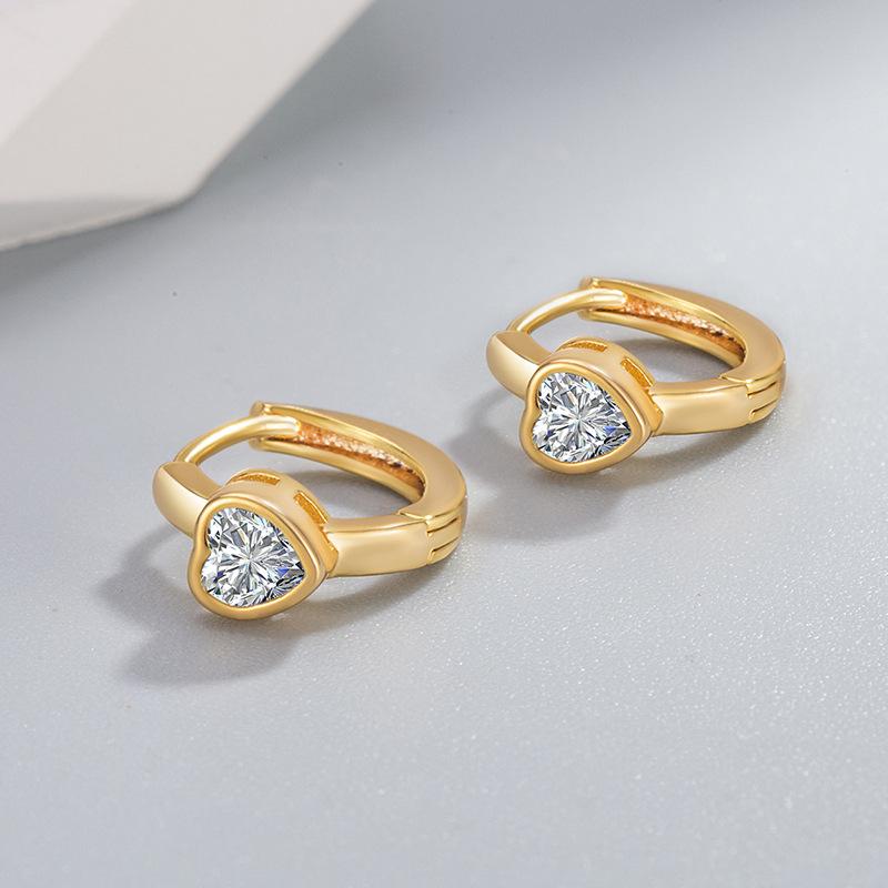 New 925 Sterling Silver Earrings Luxury 18k Heart High Quality for Women Wedding Jewelry Classic Female Accessories Gifts Party