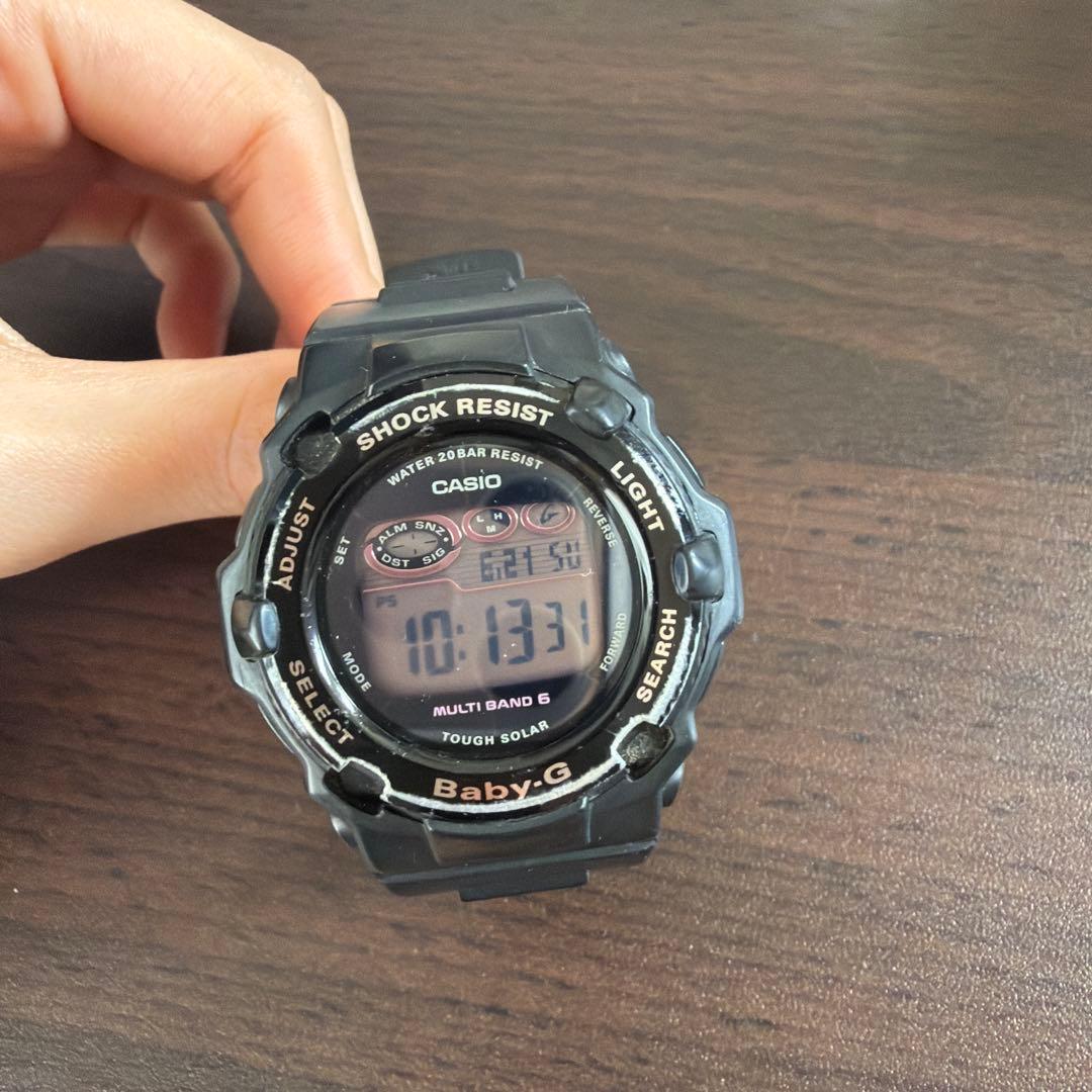 Б/у CASIO Baby-G BGR-3000UCB Черные Солнечные Радиоуправляемые Часы