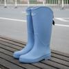 Women's Durable Waterproof Red Rain Boots - High-Top, Non-Slip, Soft-Soled for Outdoor Mountain Climbing