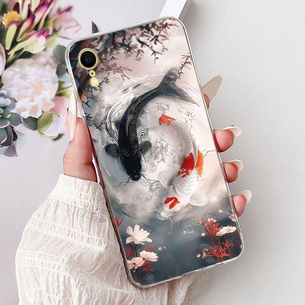 Klar Für iPhone XR Hülle Abdeckung Luxus Mode Blumen Süße Katze Lustig Cool Bemalt Weiche Handyhülle A2105 A1984 A2107 A2108 A2106