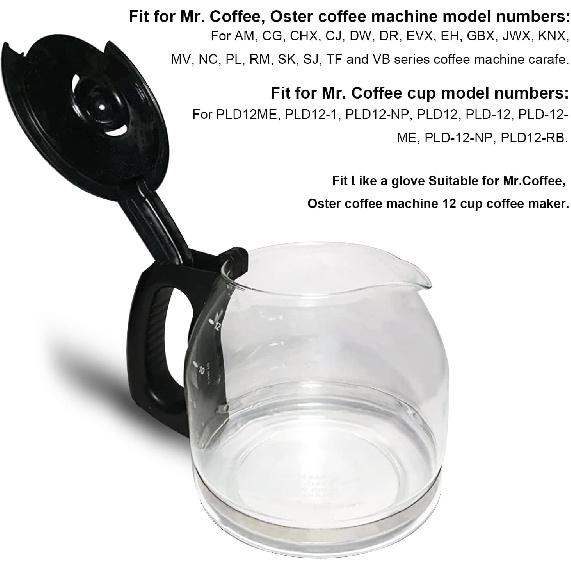 Replacement Coffee Pot Lid for Mr. Coffee Oster, Durable 12 Cup Coffee Pot Cover Carafe Top Replacement Accessories Parts for BVMC-CHX21 BVMC-CHX23