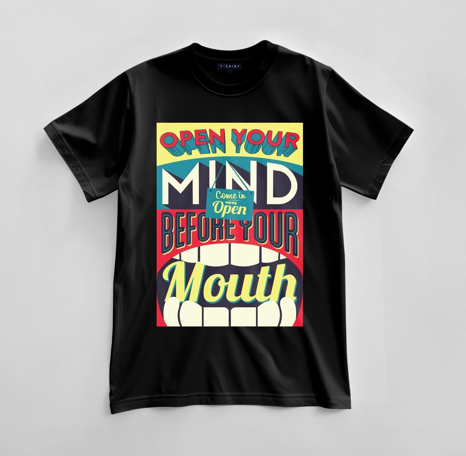 Custom Open Your Mind Graphic T-shirt Design Unisex Jersey Short Sleeve Tee XL