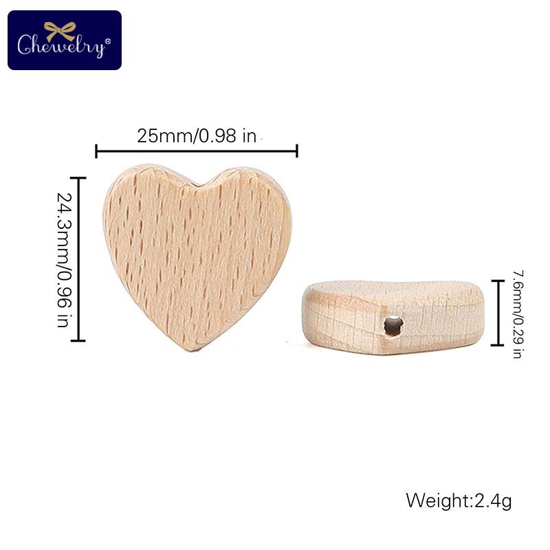 10 szt. Drewniane Koraliki Bukowe Gryzak dla Niemowląt Mini Ptaszki Serduszka Koraliki Łańcuszek do Smoczka Naszyjnik Rzemiosło Biżuteria Produkt dla Dzieci