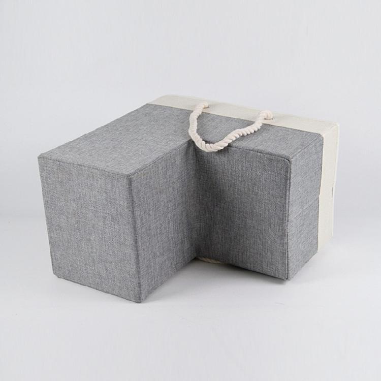 Stair Shape Storage Box Fabric Foldable Stair Basket with Cotton Rope Handle Large Capacity Household Organizers