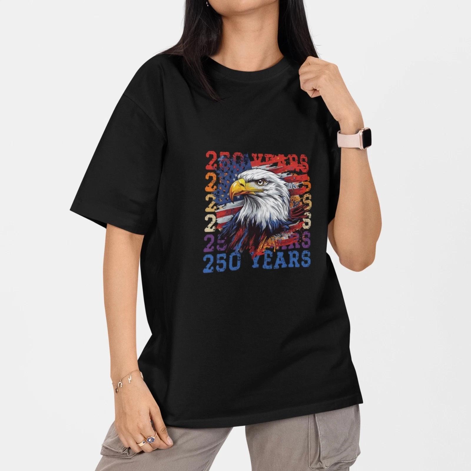 USA 250 Years Patriotic Eagle T Shirt 1776-2026 American Flag Independence Day XS
